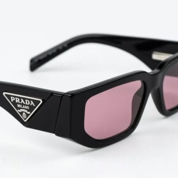 NEW Prada PR09ZS 16K30L Black Pink Unisex Rectangle Sunglasses PR 09ZS - Picture 5 of 10